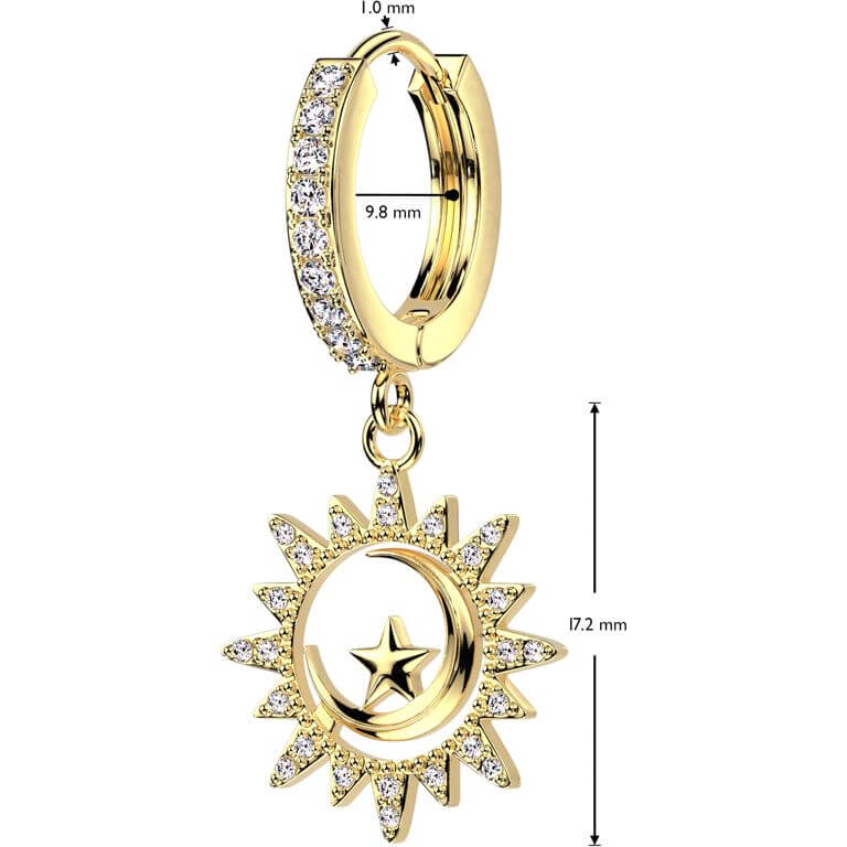 crescent moon with star dangle - Image 2