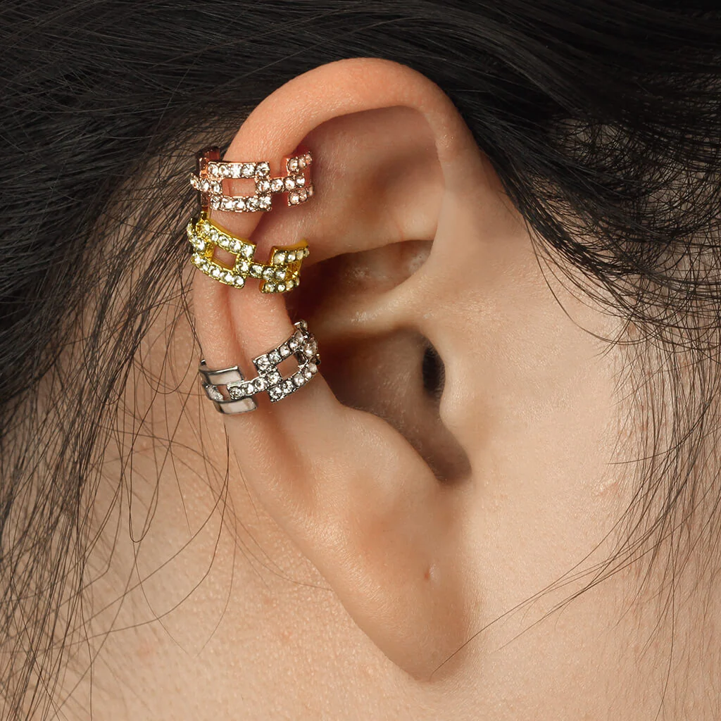 Earcuff Ear Cuff Square Zirconia Bendable - Image 6