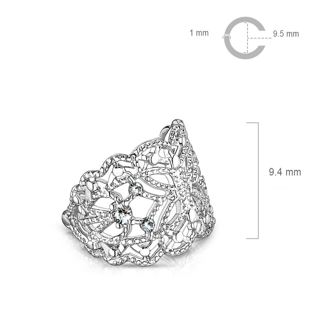 Earcuff Ear Cufff Butterfly Silver Zirconia Bendable - Image 3