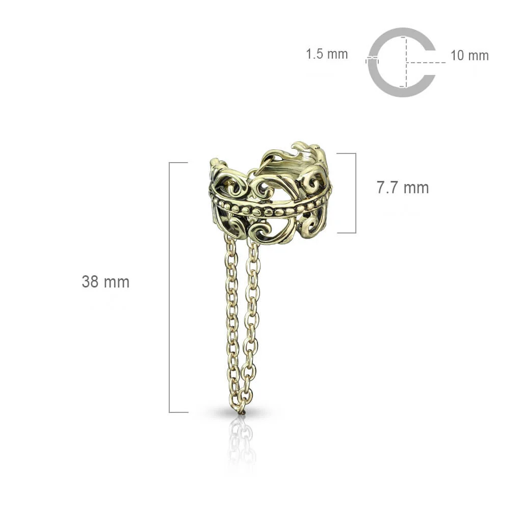 Earcuff Ear Cuff Celtic Chain Dangle Bendable - Image 3