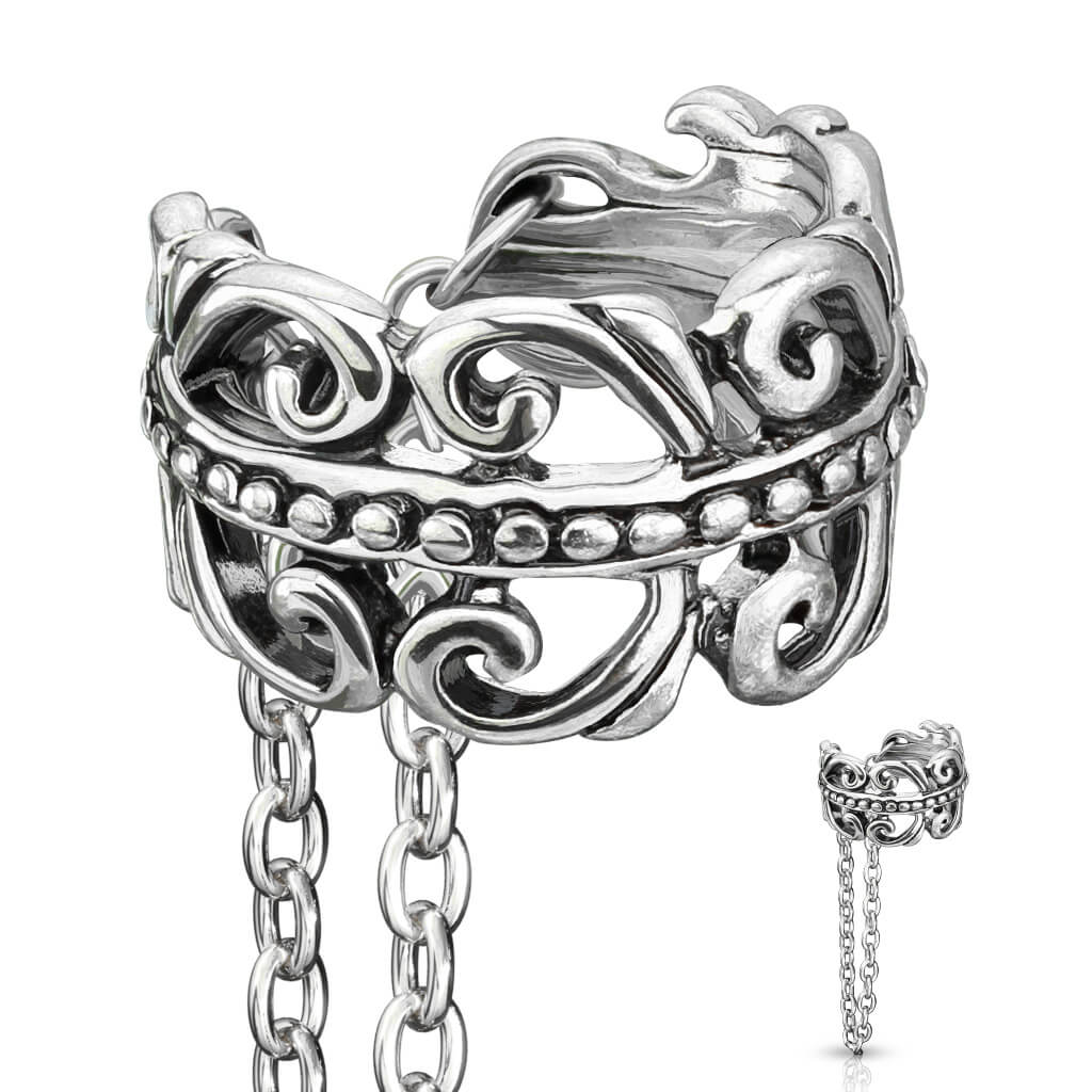Earcuff Ear Cuff Celtic Chain Dangle Bendable - Image 4