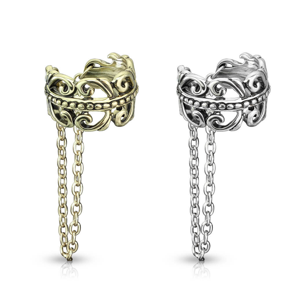 Earcuff Ear Cuff Celtic Chain Dangle Bendable - Image 5