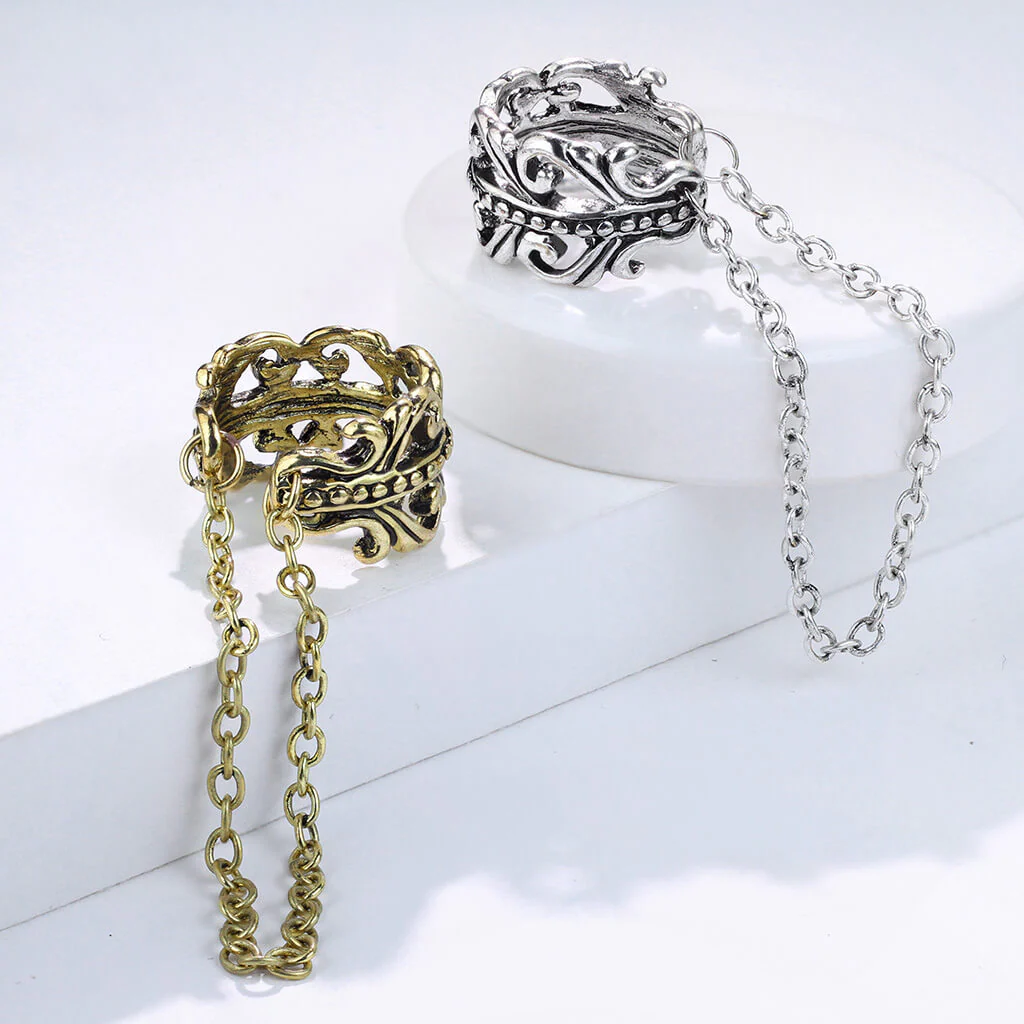 Earcuff Ear Cuff Celtic Chain Dangle Bendable - Image 7