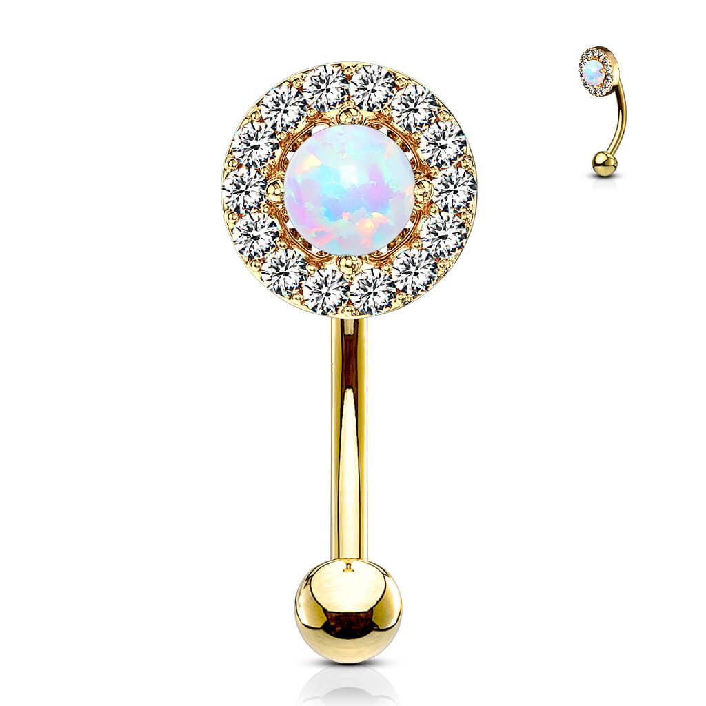 Eyebrow Piercing Opal Zirconia - Image 2