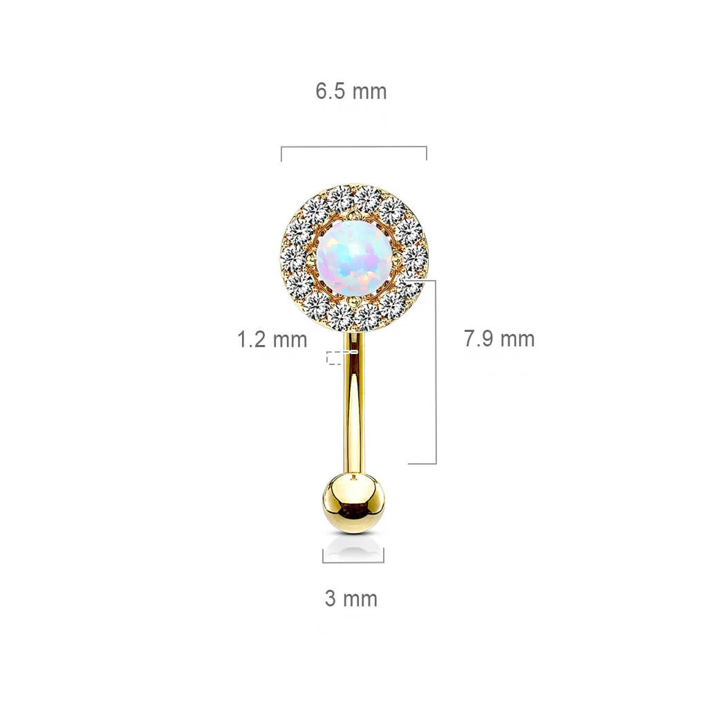 Eyebrow Piercing Opal Zirconia - Image 3