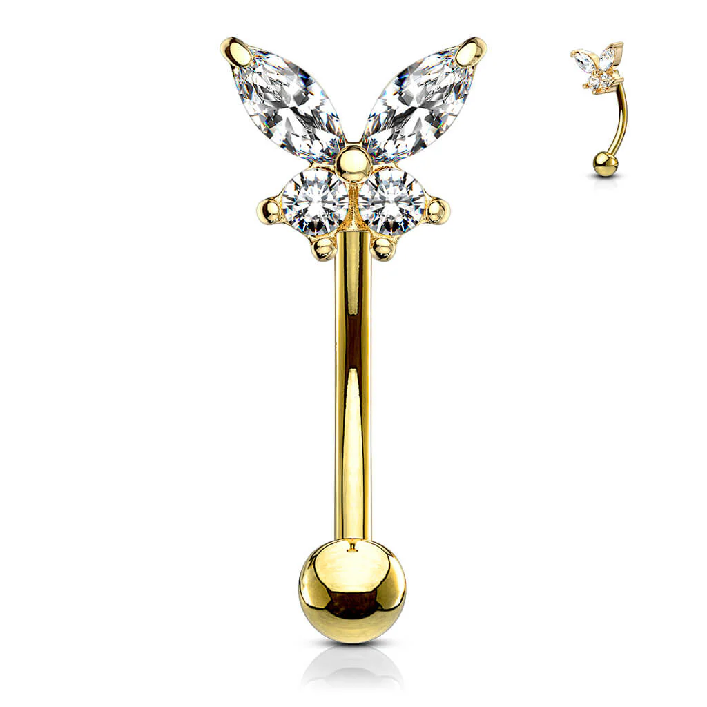 Eyebrow Piercing Butterfly Zirconia - Image 4