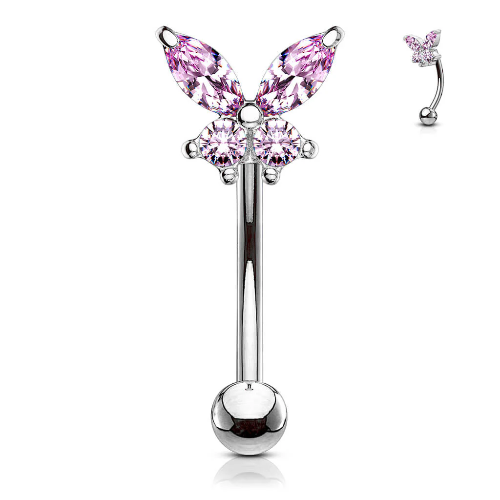 Eyebrow Piercing Butterfly Zirconia - Image 6
