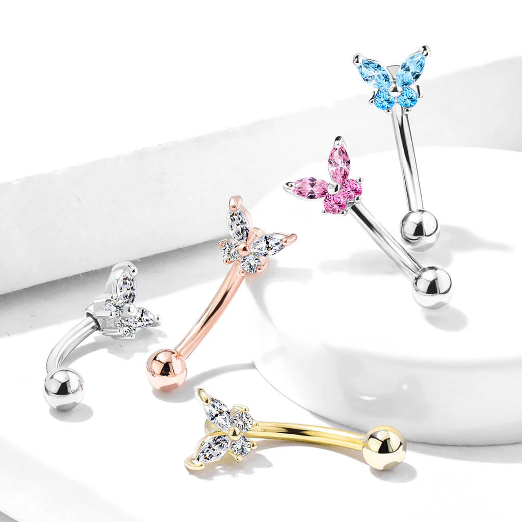 Eyebrow Piercing Butterfly Zirconia - Image 9