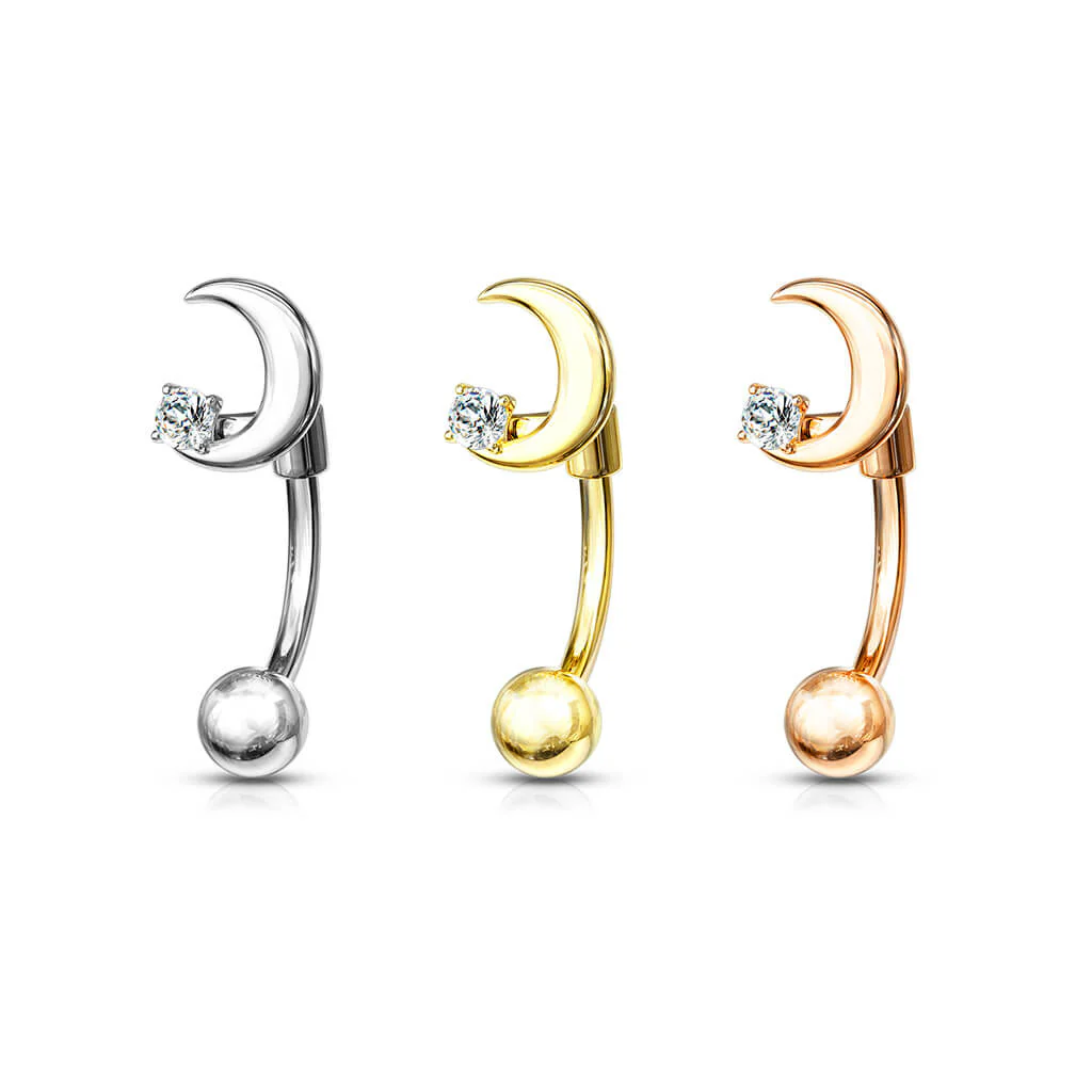Eyebrow Piercing Moon Zirconia - Image 5