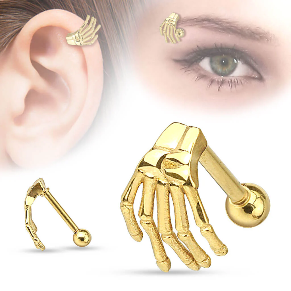 Eyebrow Piercing Skeleton Hand - Image 2