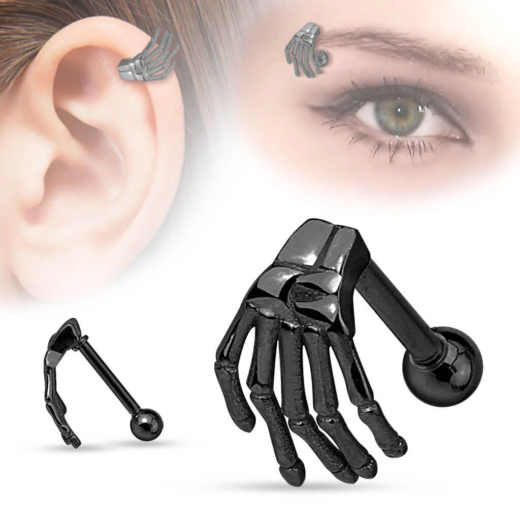 Eyebrow Piercing Skeleton Hand - Image 3