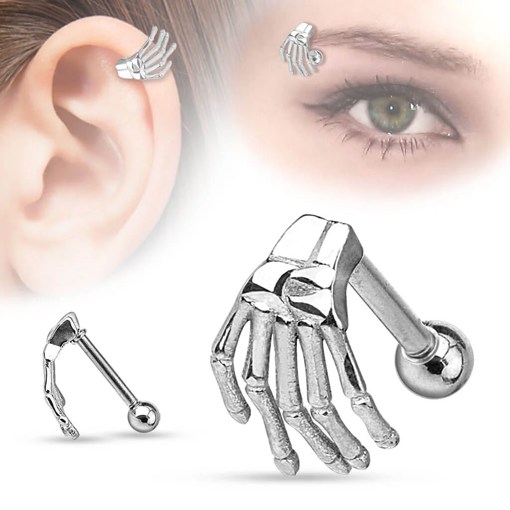 Eyebrow Piercing Skeleton Hand - Image 4