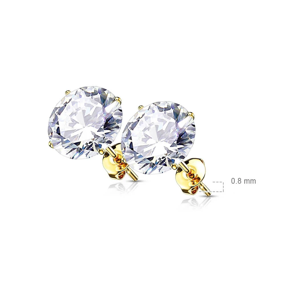 Solid Gold 14 Carat Round Zirconia - Image 3
