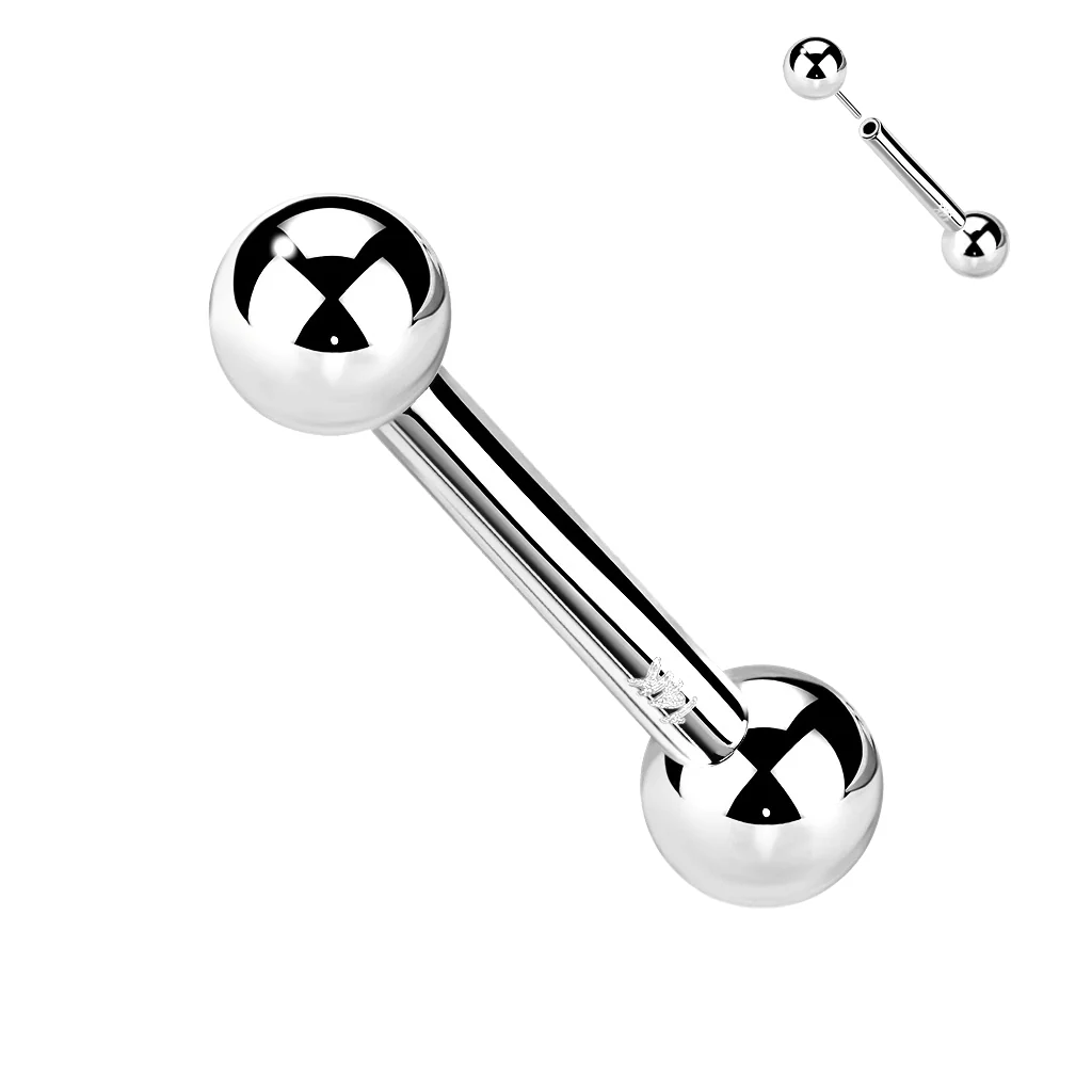 Solid Gold 14 Carat Barbell Ball Push-In - Image 5