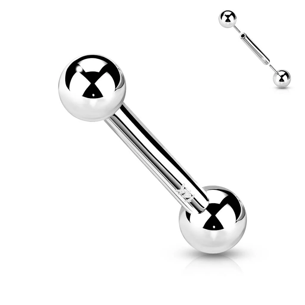 Solid Gold 14 Carat Barbell Ball Push-In - Image 8