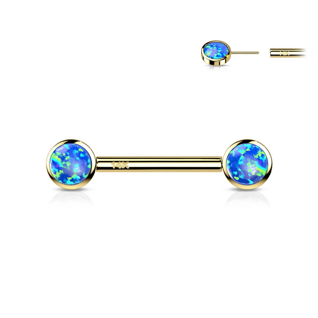 Solid Gold 14 Carat Nipple Piercing Round Zirconia Push-In - Image 6
