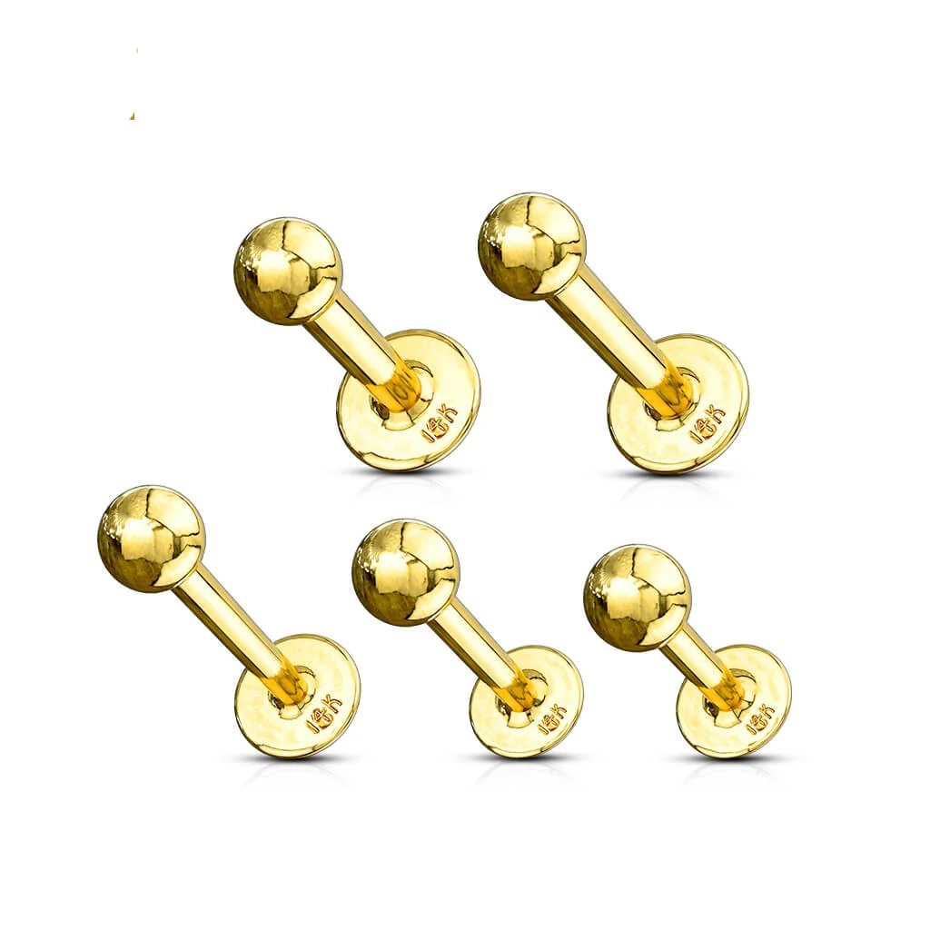 Solid Gold 14 Carat Labret Ball - Image 3