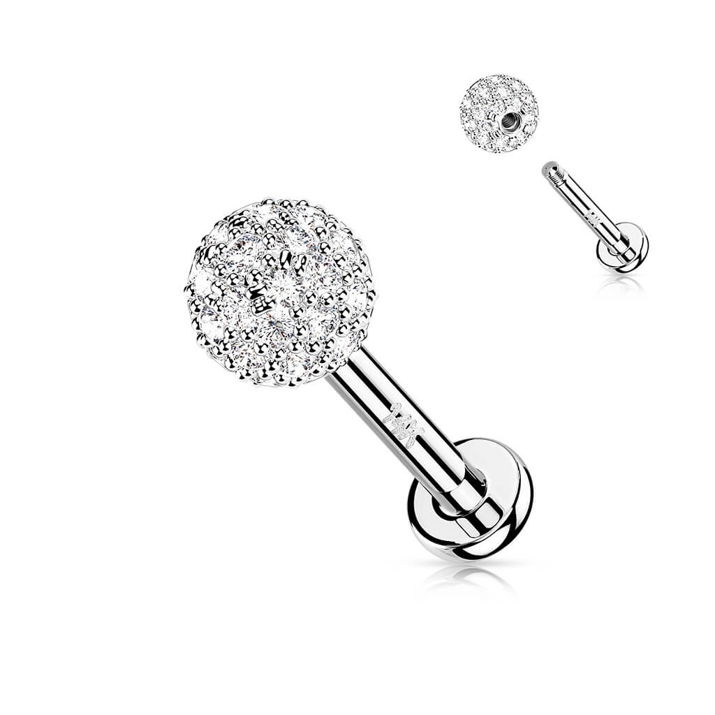 Solid Gold 14 Carat Labret Zirconia - Image 2