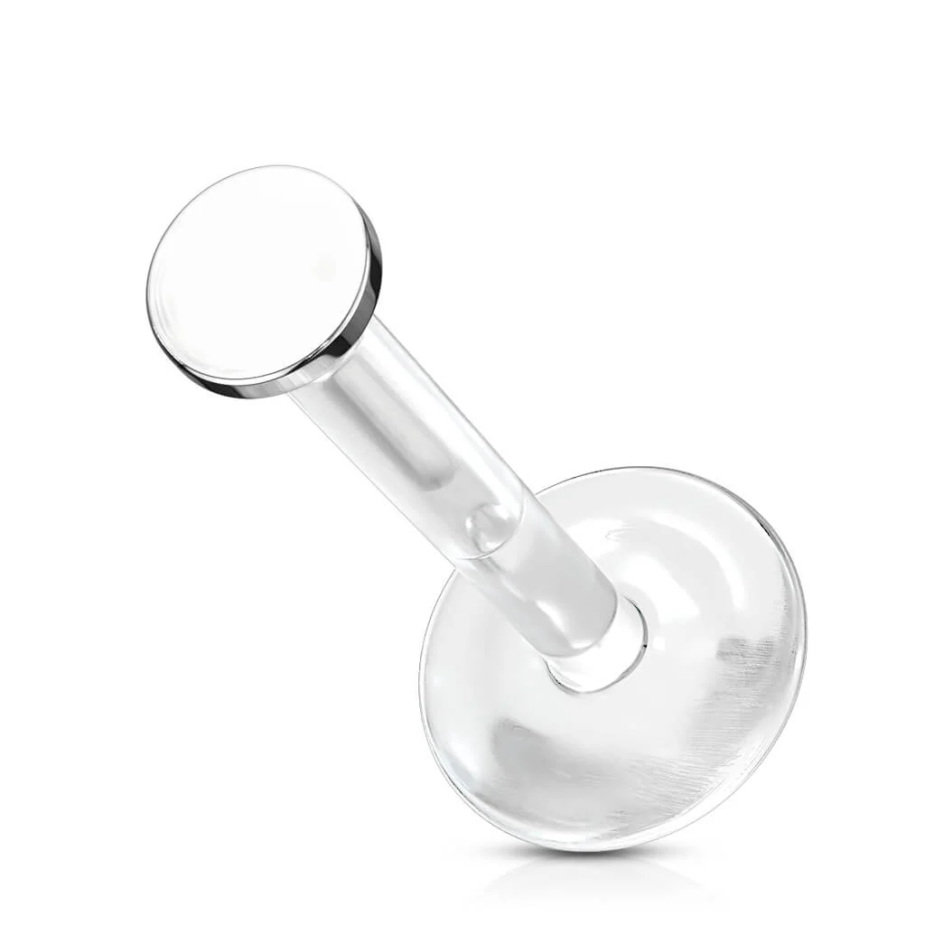 Solid Gold 14 Carat Labret Round Flat Push-In - Image 2