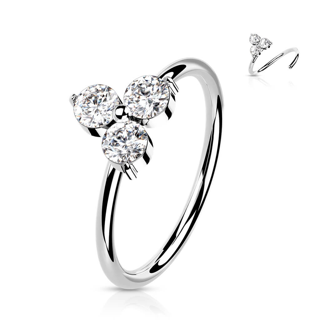 Solid Gold 14 Carat Ring Flower Zirconia Bendable - Image 8