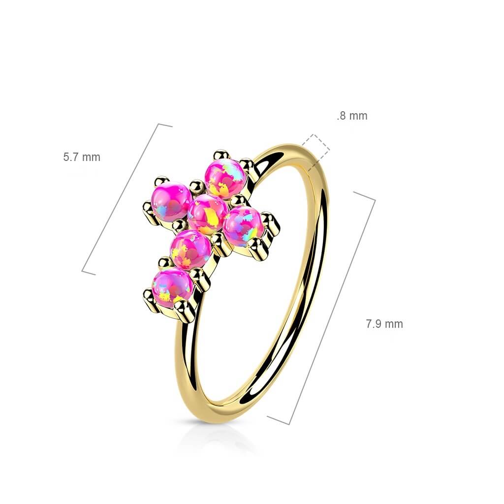 Solid Gold 14 Carat Ring Cross Zirconia Bendable - Image 2