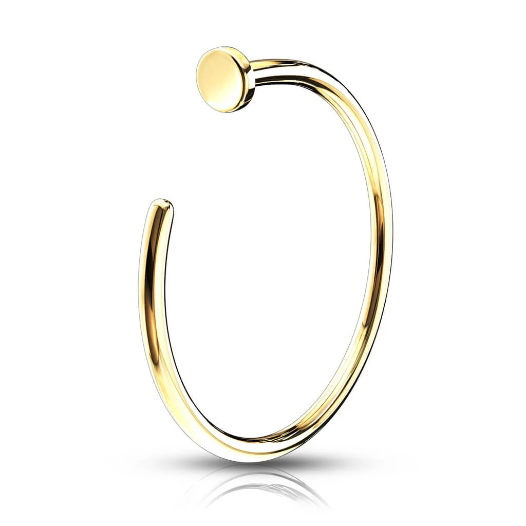 Solid Gold 14 Carat Nose Hoop Half Hoop Ring - Image 4