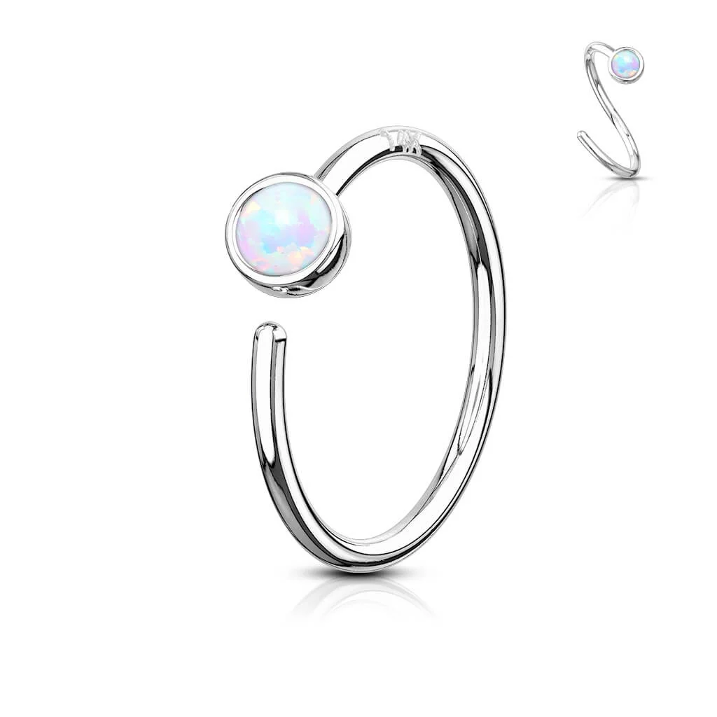 Solid Gold 14 Carat Ring Opal Bendable - Image 4