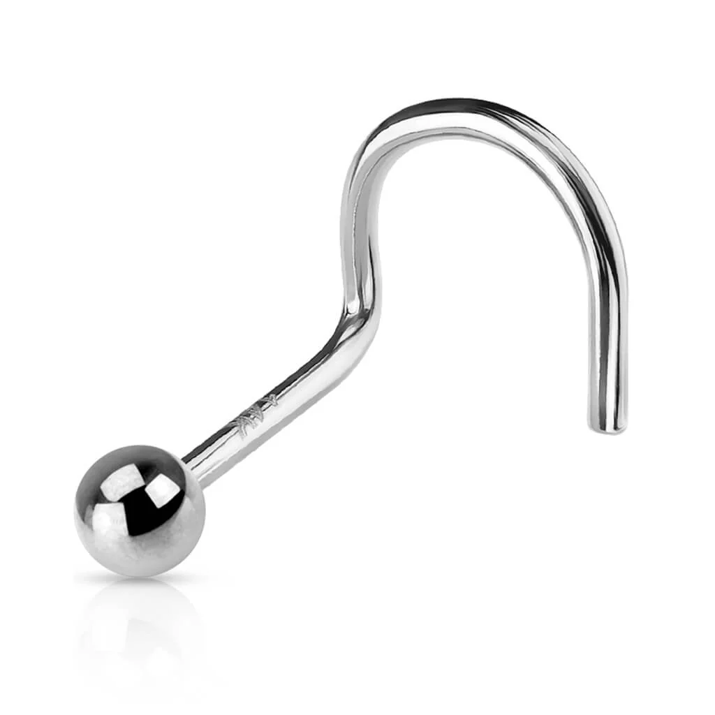 Solid Gold 14 Carat Nose Screw Ball - Image 2