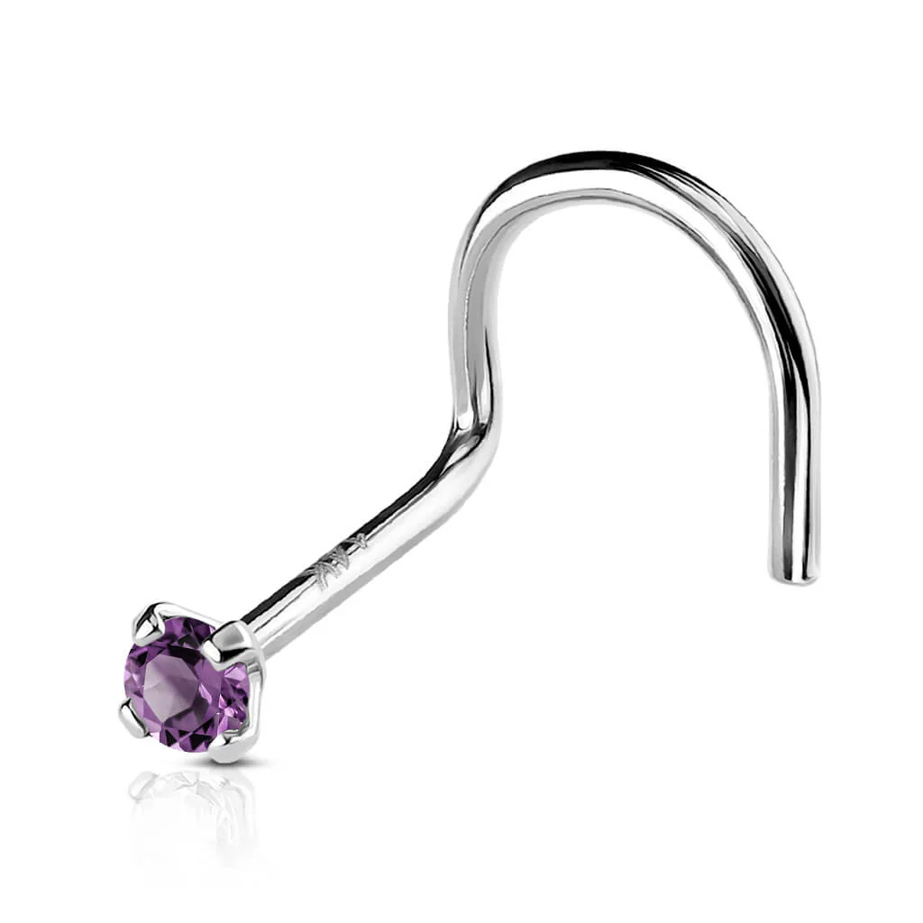 Solid Gold 14 Carat Nose Screw Zirconia - Image 4