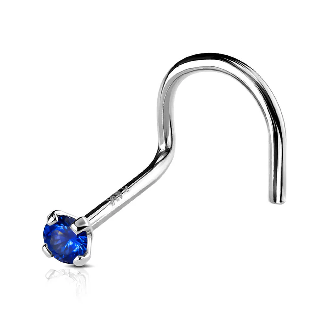 Solid Gold 14 Carat Nose Screw Zirconia - Image 5