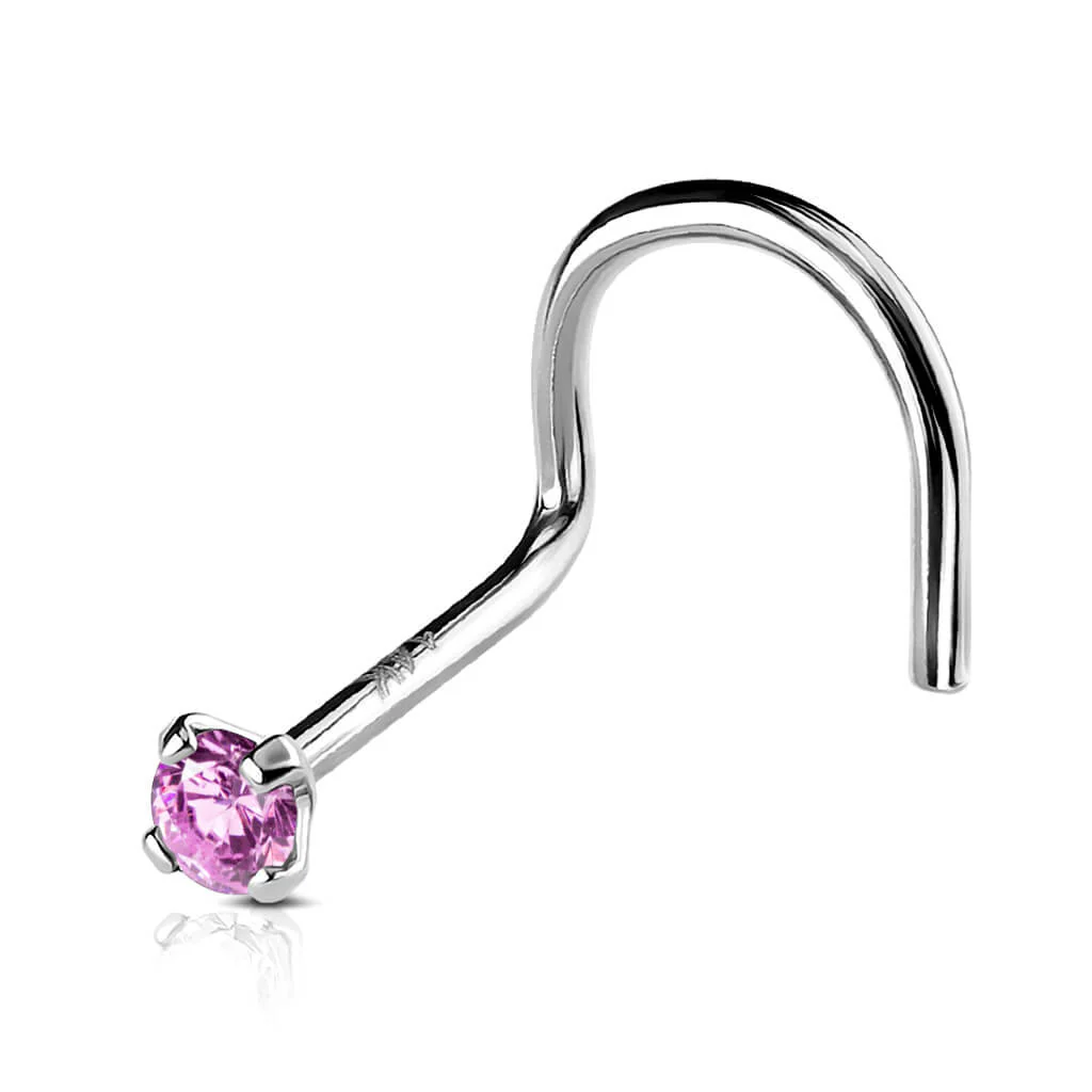 Solid Gold 14 Carat Nose Screw Zirconia - Image 6