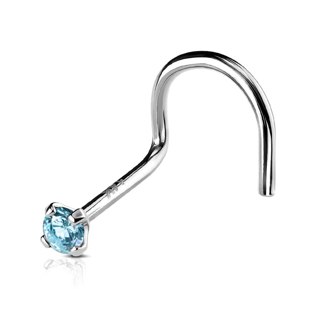Solid Gold 14 Carat Nose Screw Zirconia - Image 7