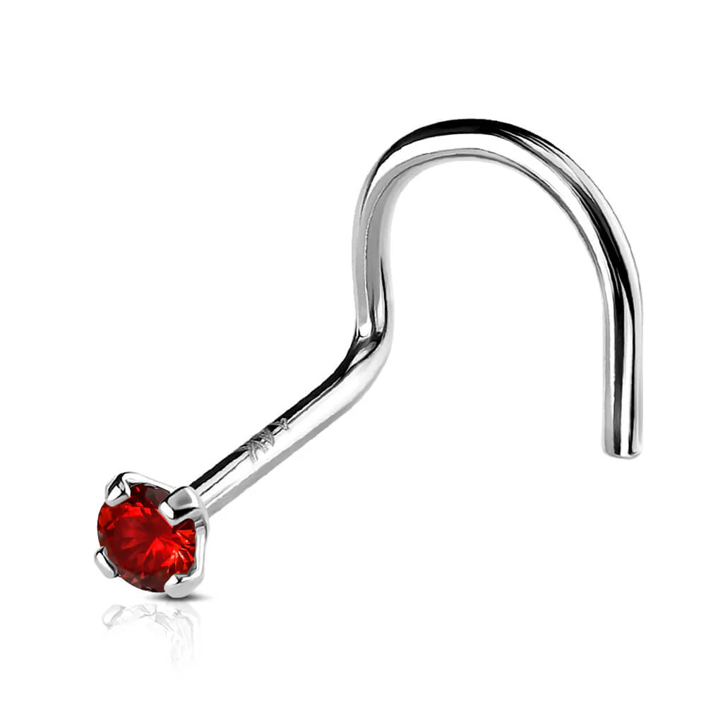 Solid Gold 14 Carat Nose Screw Zirconia - Image 8