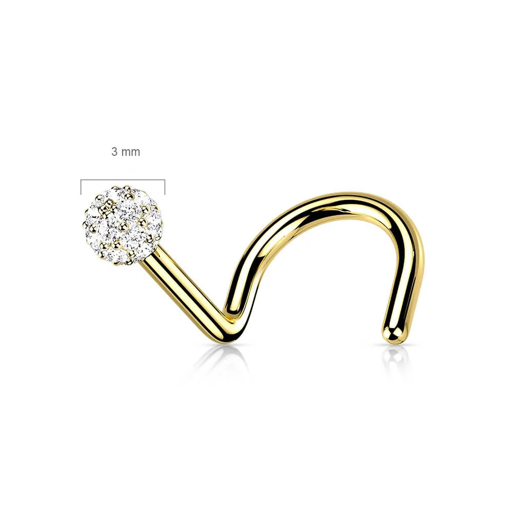 Solid Gold 14 Carat Nose Screw Zirconia - Image 3