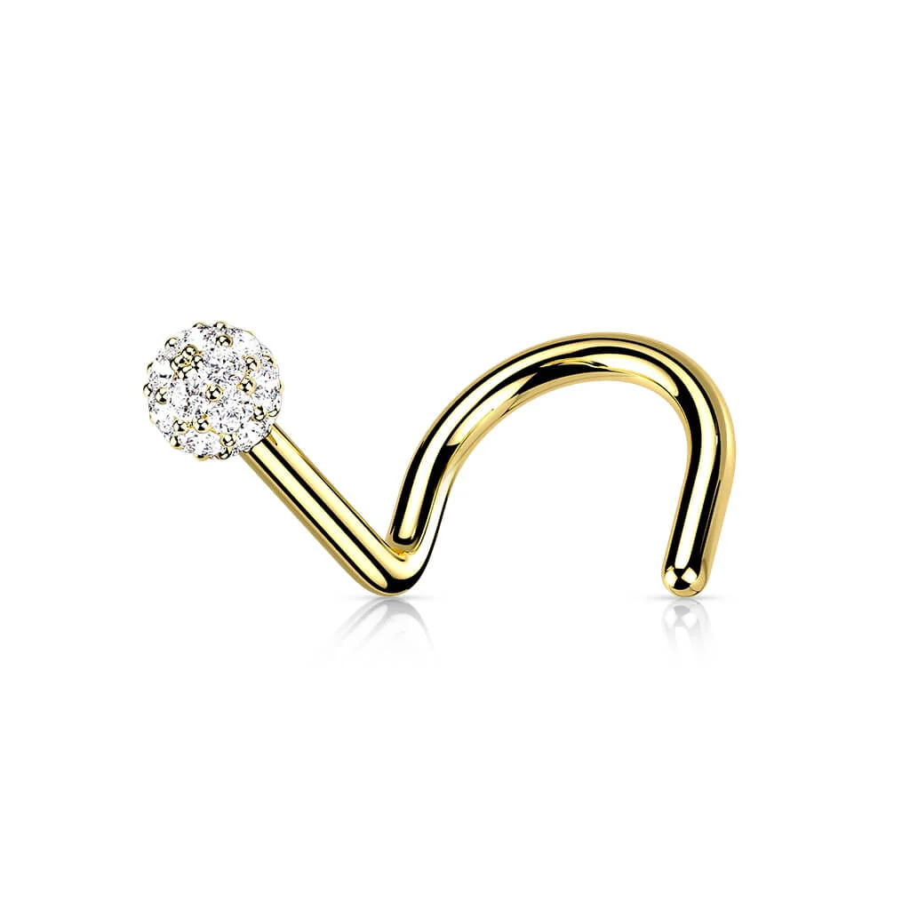 Solid Gold 14 Carat Nose Screw Zirconia - Image 4