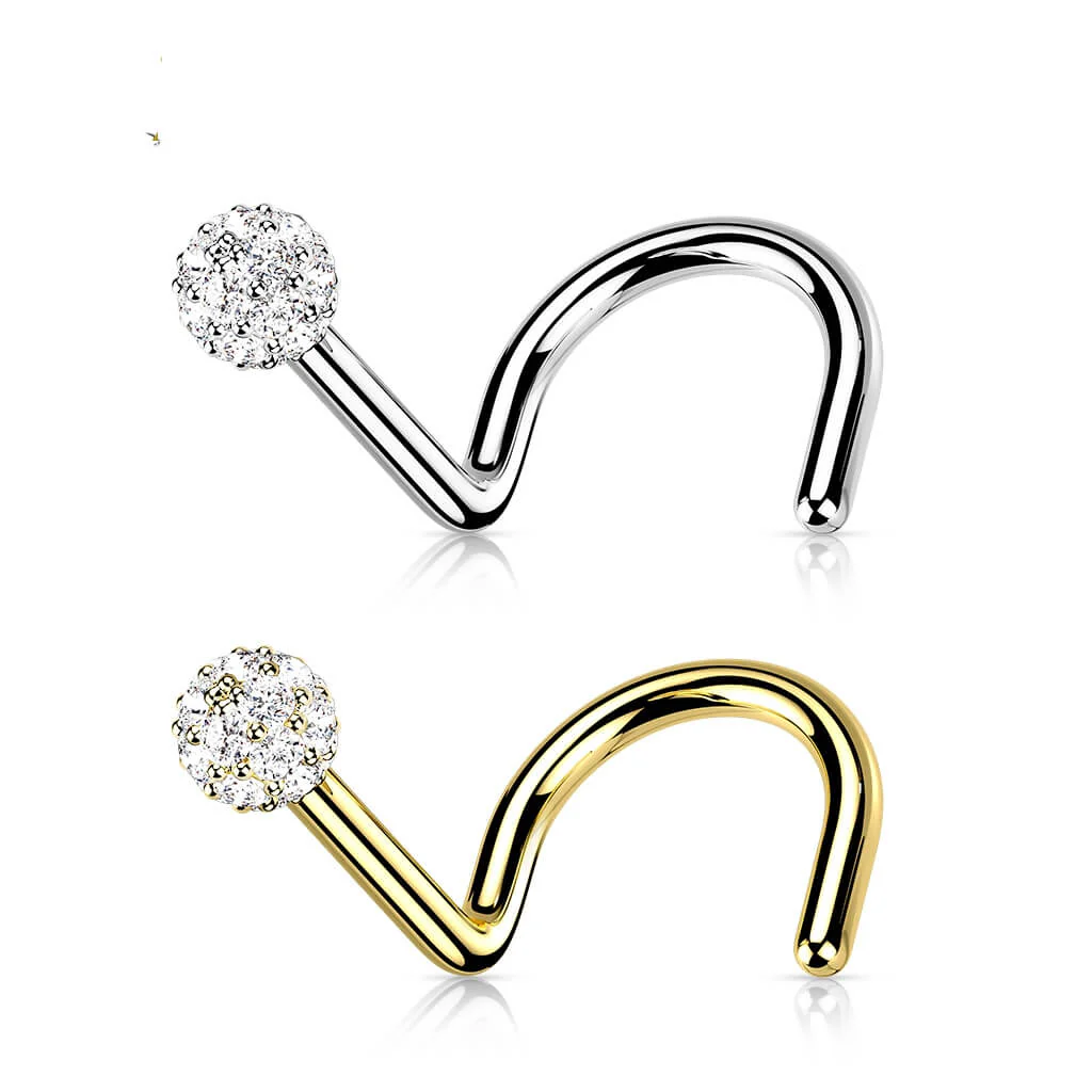 Solid Gold 14 Carat Nose Screw Zirconia - Image 5