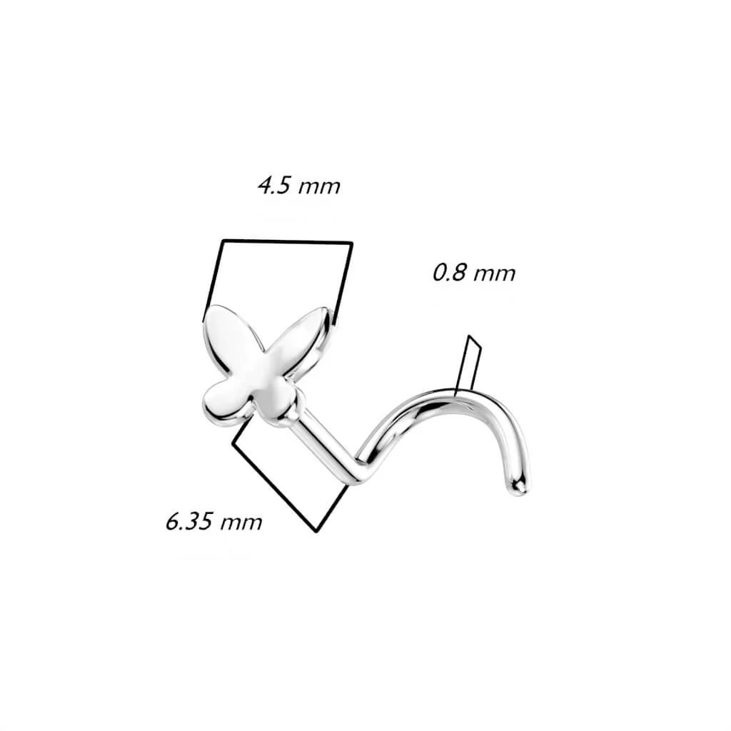 Solid Gold 14 Carat Nose Screw Butterfly - Image 3
