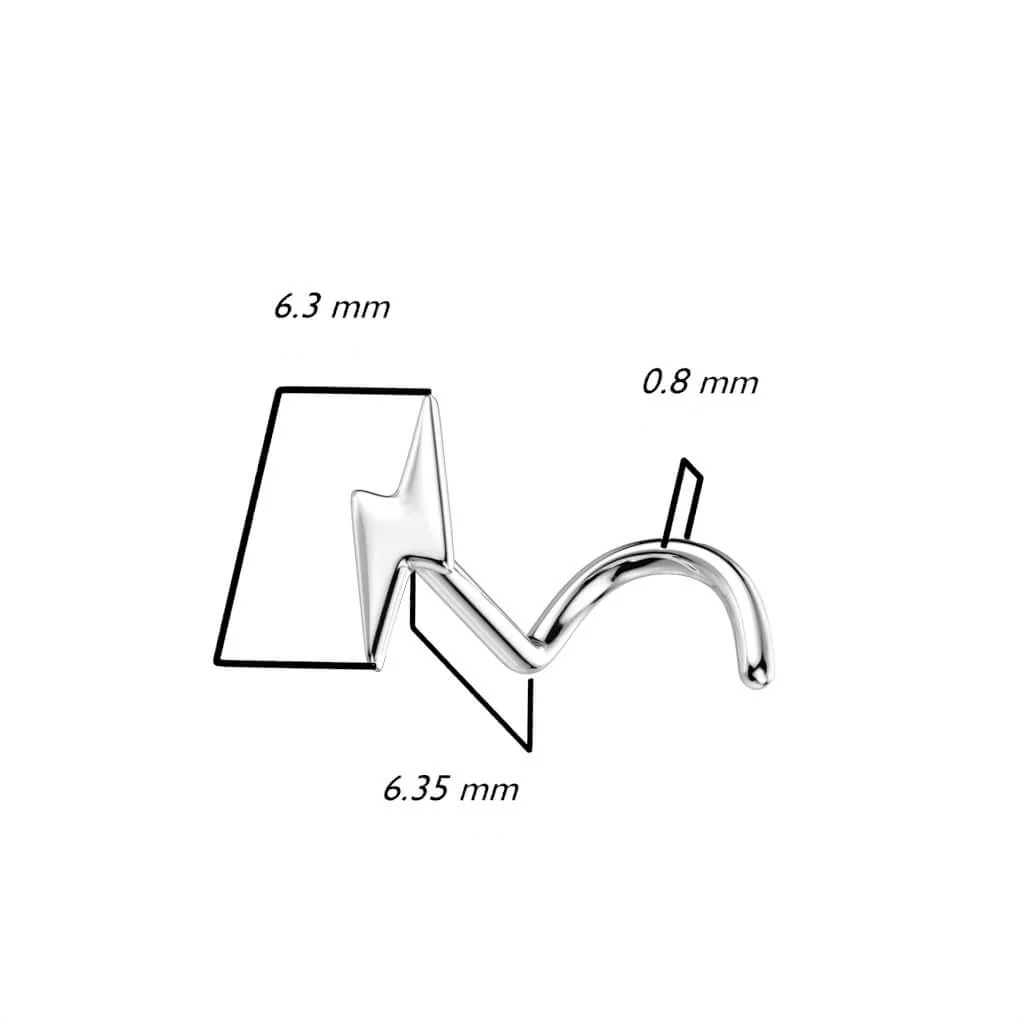 Solid Gold 14 Carat Nose Screw Lightning Bolt - Image 3