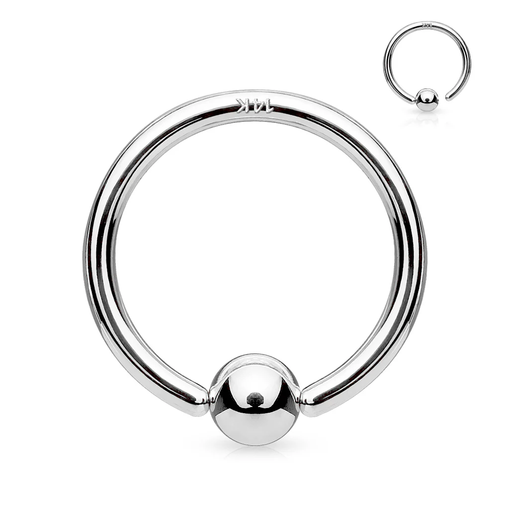 Solid Gold 14 Carat Ring Whitegold Bendable - Image 2