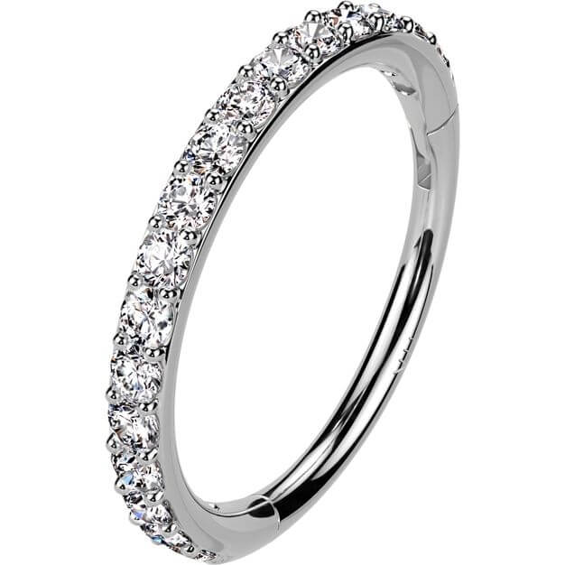 Solid Gold 14 Carat Ring zirconia pave setting Segment - Image 4