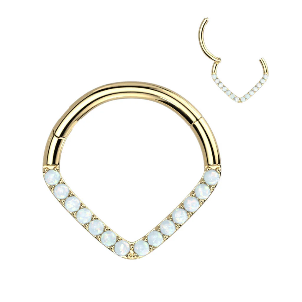 Solid Gold 14 Carat Ring Zirconia Clicker - Image 6