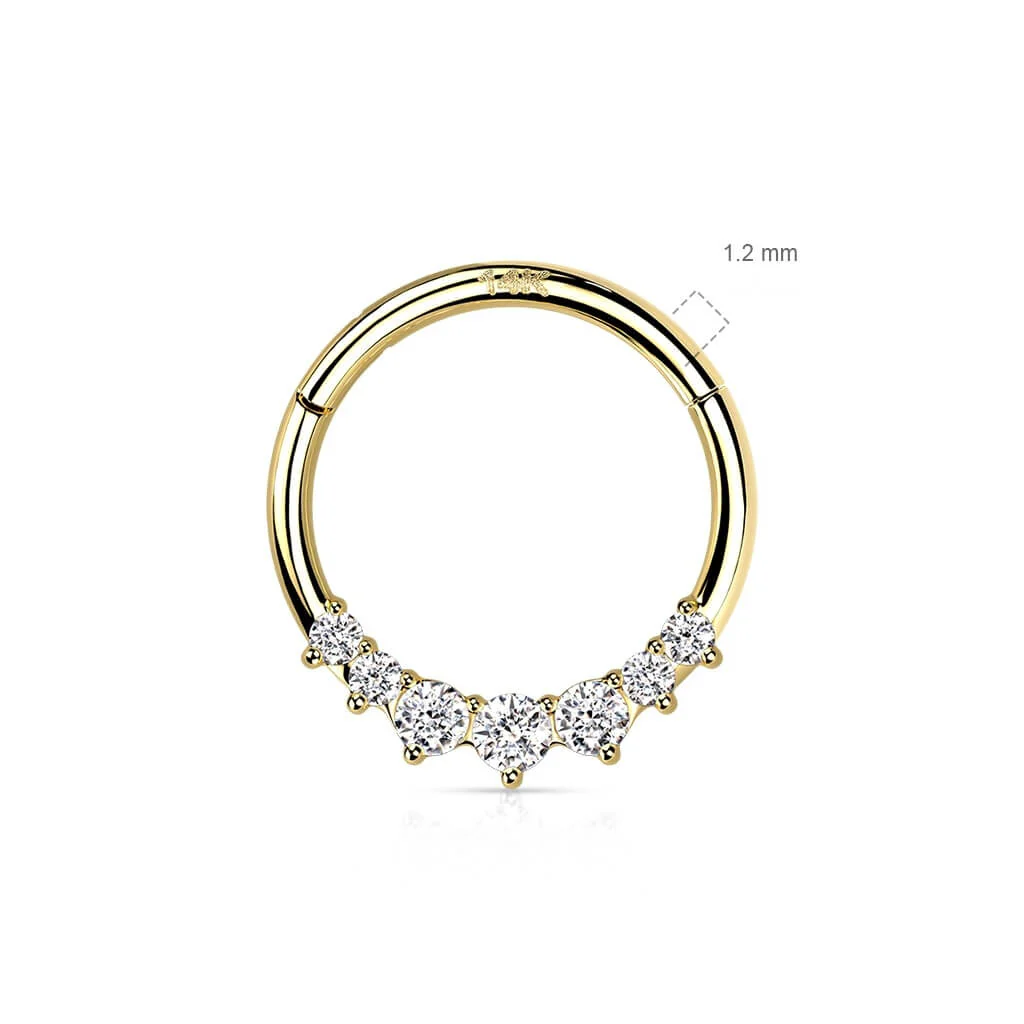 Solid Gold 14 Carat Ring Zirconia Clicker - Image 3