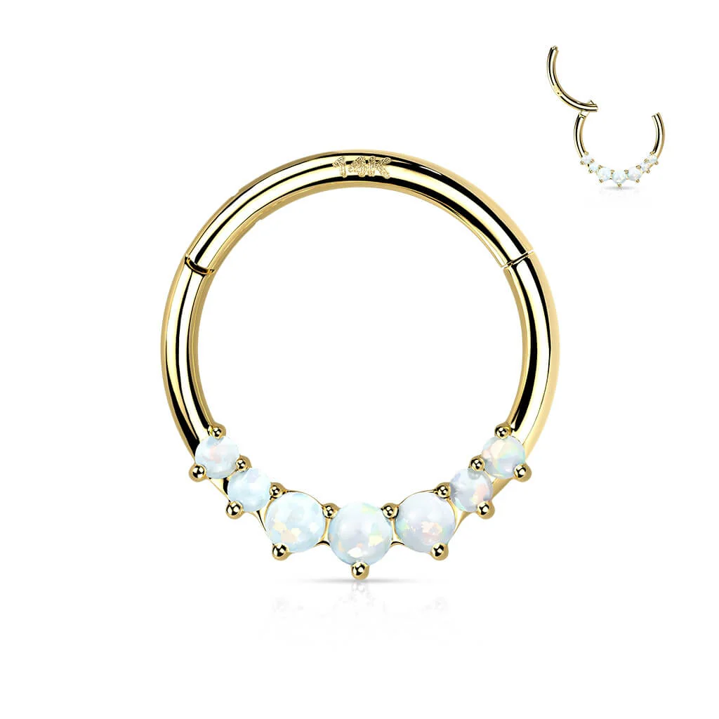 Solid Gold 14 Carat Ring Zirconia Clicker - Image 6