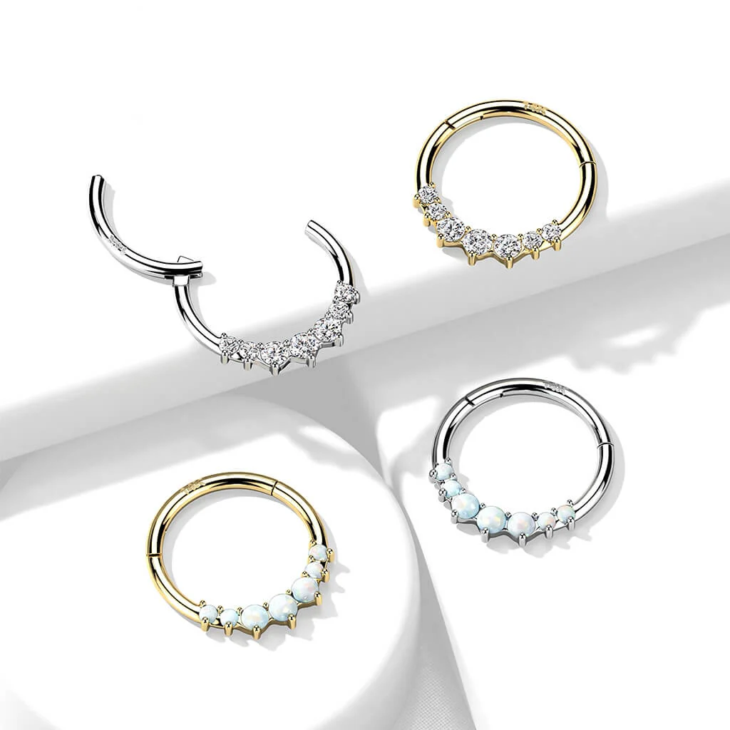 Solid Gold 14 Carat Ring Zirconia Clicker - Image 7
