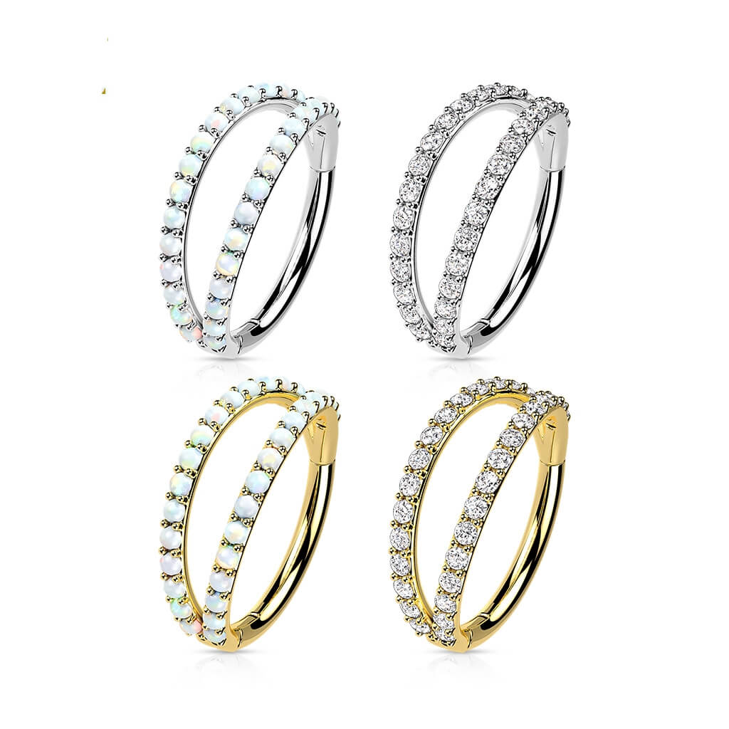 Solid Gold 14 Carat Ring Zirconia Clicker - Image 5