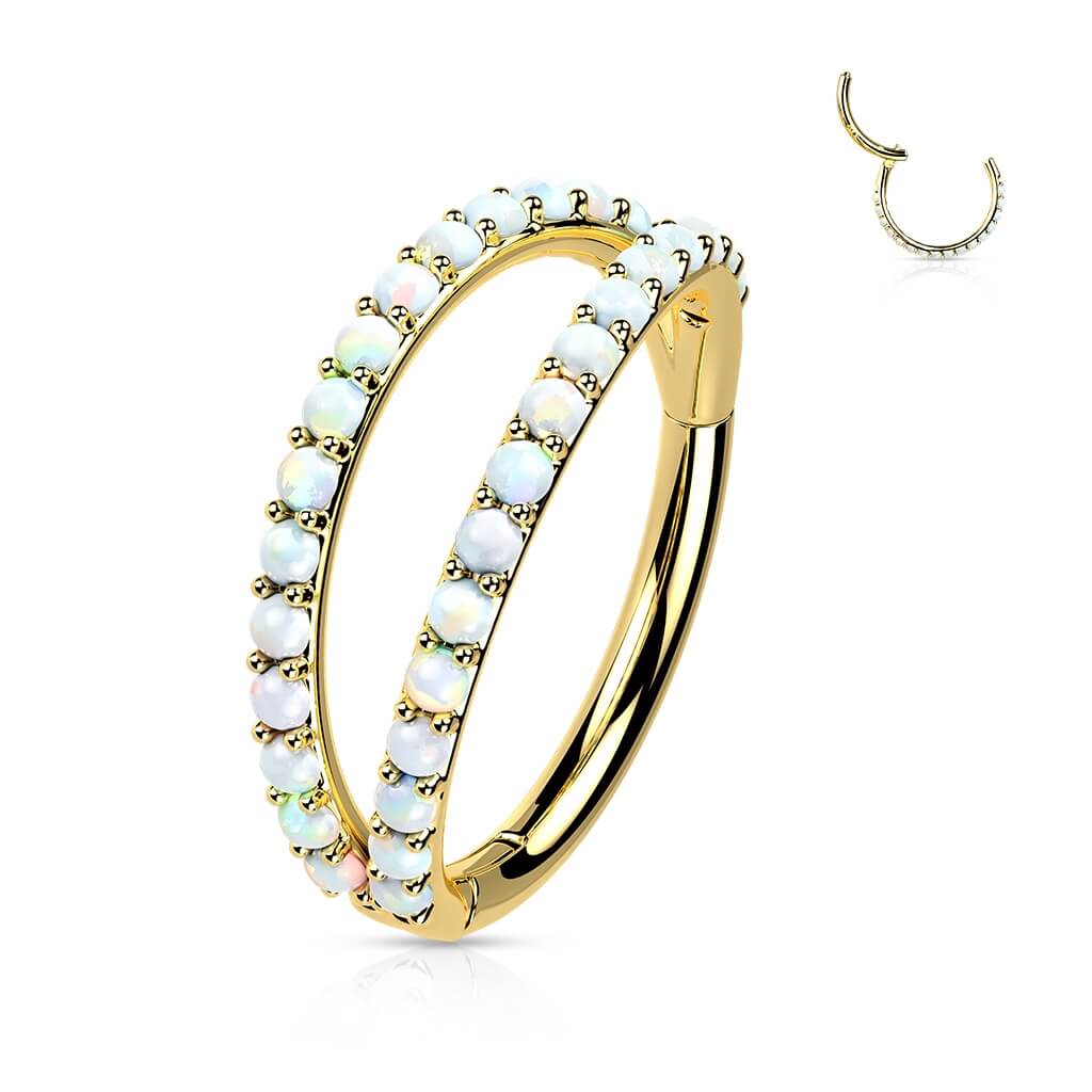 Solid Gold 14 Carat Ring Zirconia Clicker - Image 6