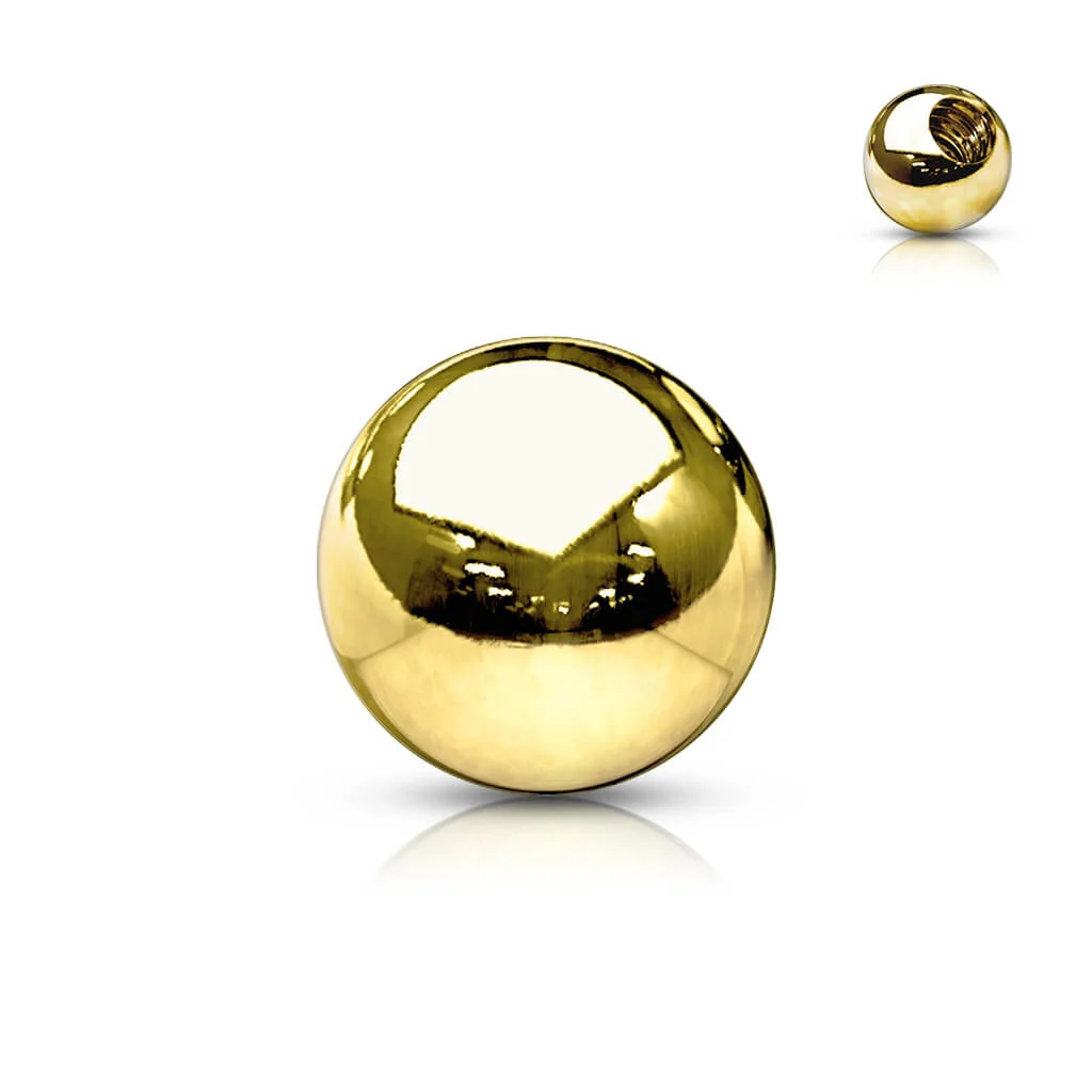 Solid Gold 14 Carat Top ball yellow gold white gold - Image 4