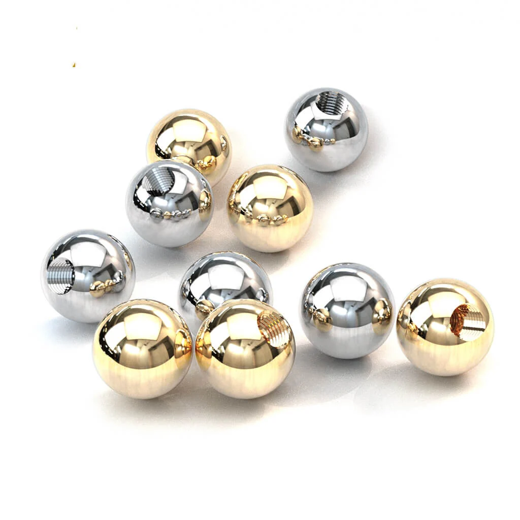Solid Gold 14 Carat Top ball yellow gold white gold - Image 5