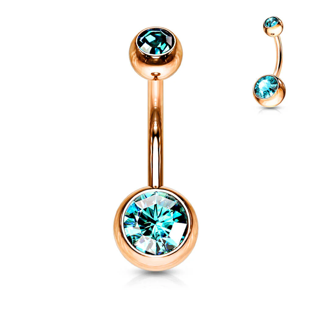 Belly Button Piercing Ball Zirconia rose - Image 12