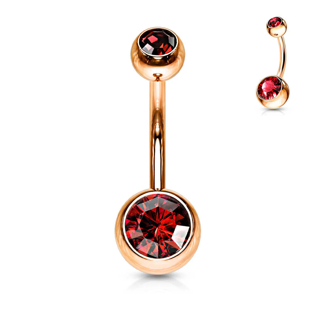 Belly Button Piercing Ball Zirconia rose - Image 13